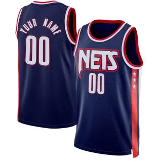 Youth Custom Brooklyn Nets Navy Swingman Custom 2021/22 City Edition Jersey