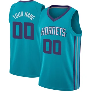 Youth Custom Charlotte Hornets Teal Swingman Jordan Brand Custom Jersey - Icon Edition