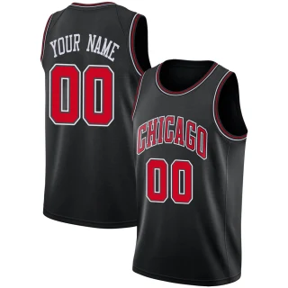 Youth Custom Chicago Bulls Black Swingman Custom Jersey - Statement Edition