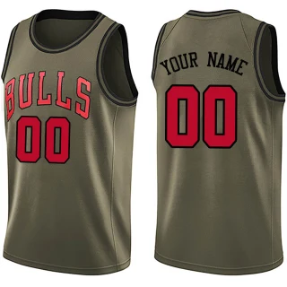 Youth Custom Chicago Bulls Green Swingman Custom Salute to Service Jersey