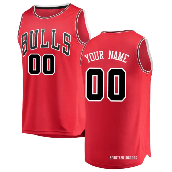 Youth Custom Chicago Bulls Red Swingman Custom Jersey - Icon Edition
