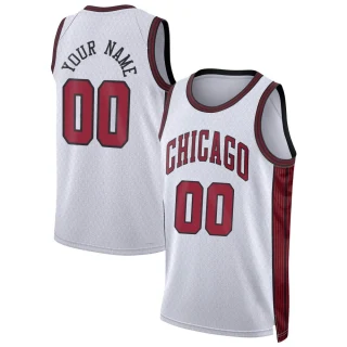 Youth Custom Chicago Bulls White Swingman Custom 2022/23 City Edition Jersey