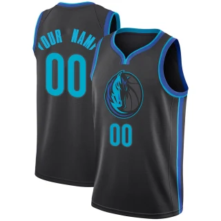Youth Custom Dallas Mavericks Anthracite Swingman Custom 2018/19 Jersey - City Edition