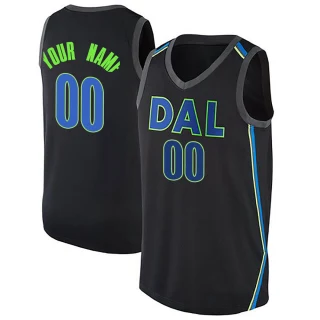 Youth Custom Dallas Mavericks Black Swingman Custom Jersey - City Edition
