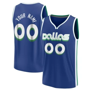 Youth Custom Dallas Mavericks Blue Fast Break Custom 2022/23 City Edition Jersey
