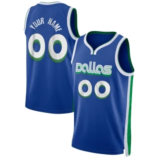 Youth Custom Dallas Mavericks Blue Swingman Custom 2022/23 City Edition Jersey