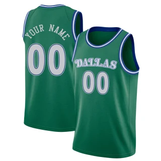 Youth Custom Dallas Mavericks Green Swingman Custom 2020/21 Hardwood Classics Jersey