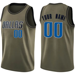 Youth Custom Dallas Mavericks Green Swingman Custom Salute to Service Jersey