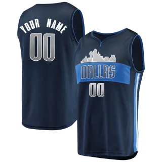Youth Custom Dallas Mavericks Navy Fast Break Custom Jersey - Statement Edition
