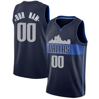 Youth Custom Dallas Mavericks Navy Swingman Custom Jersey - Statement Edition