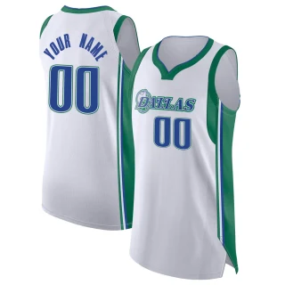 Youth Custom Dallas Mavericks White Authentic Custom 2021/22 City Edition Jersey
