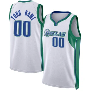 Youth Custom Dallas Mavericks White Swingman Custom 2021/22 City Edition Jersey