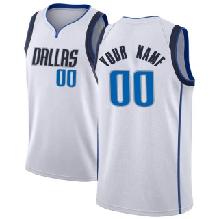 Youth Custom Dallas Mavericks White Swingman Custom Jersey - Association Edition