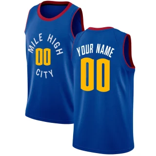 Youth Custom Denver Nuggets Blue Swingman Custom Jersey - Statement Edition
