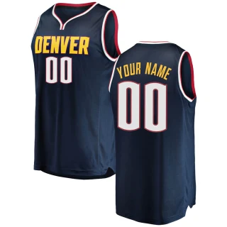 Youth Custom Denver Nuggets Navy Fast Break Custom 2018/19 Jersey - Icon Edition