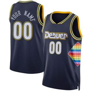 Youth Custom Denver Nuggets Navy Swingman Custom 2021/22 City Edition Jersey