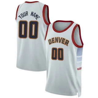 Youth Custom Denver Nuggets Swingman Custom Silver 2022/23 City Edition Jersey