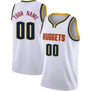 Youth Custom Denver Nuggets White Swingman Custom 2020/21 Jersey - Association Edition