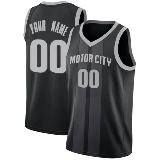 Youth Custom Detroit Pistons Black Swingman Custom 2018/19 Jersey - City Edition