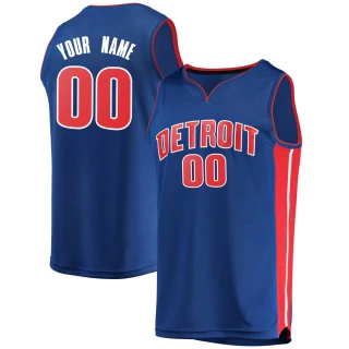 Youth Custom Detroit Pistons Blue Fast Break Custom Jersey - Icon Edition