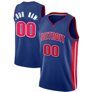 Youth Custom Detroit Pistons Blue Swingman Custom Jersey - Icon Edition