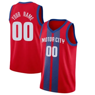 Youth Custom Detroit Pistons Red Swingman Custom 2019/20 Finished Jersey - City Edition