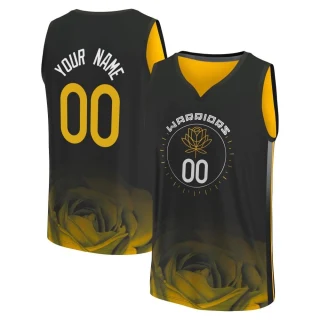 Youth Custom Golden State Warriors Gold Fast Break Custom Black 2022/23 City Edition Jersey