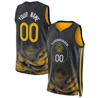 Youth Custom Golden State Warriors Gold Swingman Custom Black 2022/23 City Edition Jersey