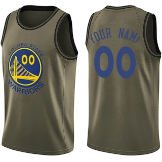 Youth Custom Golden State Warriors Gold Swingman Custom Green Salute to Service Jersey