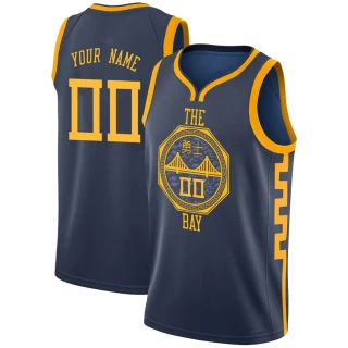 Youth Custom Golden State Warriors Gold Swingman Custom Navy 2018/19 Jersey - City Edition
