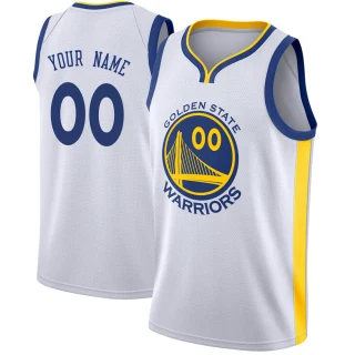 Youth Custom Golden State Warriors Gold Swingman Custom White Jersey - Association Edition