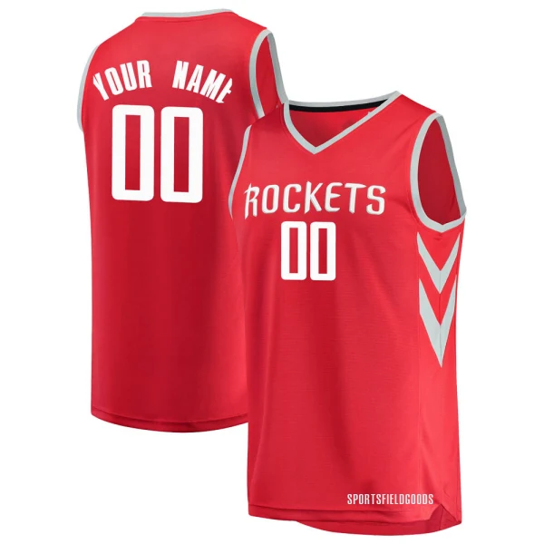 Youth Custom Houston Rockets Red Fast Break Custom Jersey - Icon Edition