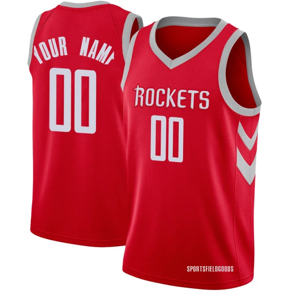 Youth Custom Houston Rockets Red Swingman Custom Jersey - Icon Edition