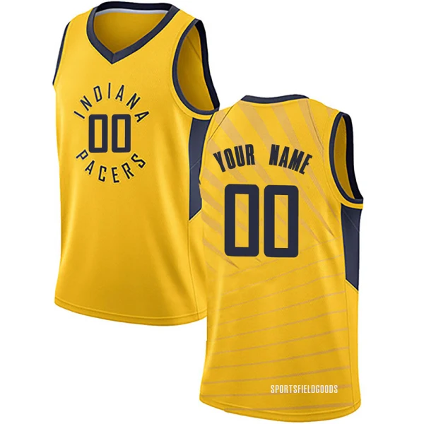 Youth Custom Indiana Pacers Gold Swingman Custom Jersey - Statement Edition