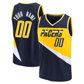 Youth Custom Indiana Pacers Navy Fast Break Custom 2021/22 Replica City Edition Jersey