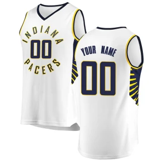 Youth Custom Indiana Pacers White Fast Break Custom Jersey - Association Edition