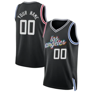 Youth Custom Los Angeles Clippers Black Swingman Custom 2022/23 City Edition Jersey