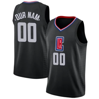 Youth Custom Los Angeles Clippers Black Swingman Custom Jersey - Statement Edition