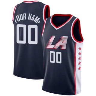 Youth Custom Los Angeles Clippers Navy Swingman Custom 2018/19 Jersey - City Edition