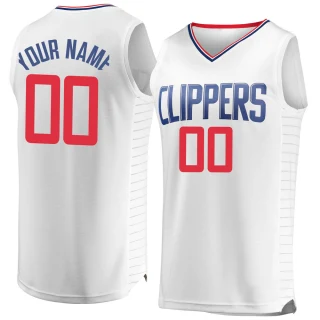 Youth Custom Los Angeles Clippers White Fast Break Custom Jersey - Association Edition
