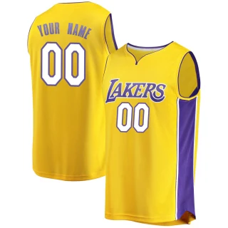 Youth Custom Los Angeles Lakers Gold Fast Break Custom Jersey - Icon Edition