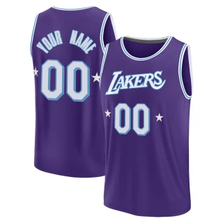 Youth Custom Los Angeles Lakers Purple Fast Break Custom 2021/22 Replica City Edition Jersey