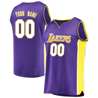Youth Custom Los Angeles Lakers Purple Fast Break Custom Jersey - Statement Edition