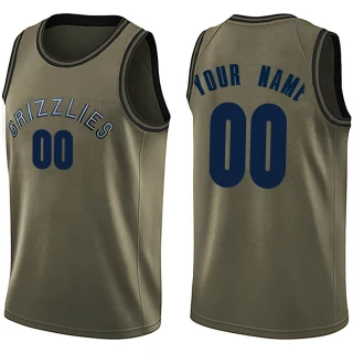 Youth Custom Memphis Grizzlies Green Swingman Custom Salute to Service Jersey