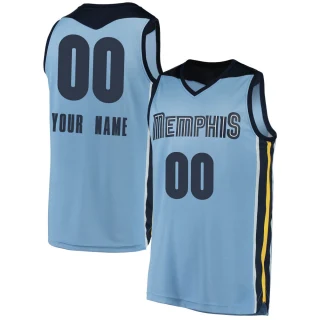 Youth Custom Memphis Grizzlies Light Blue Fast Break Custom Jersey - Statement Edition