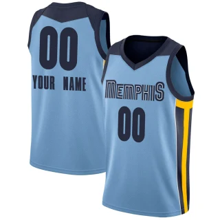 Youth Custom Memphis Grizzlies Light Blue Swingman Custom Jersey - Statement Edition