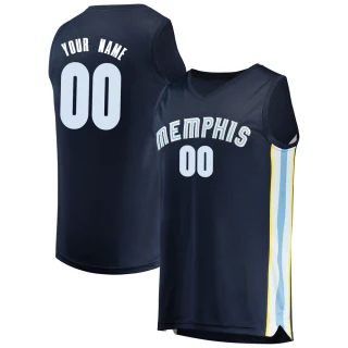 Youth Custom Memphis Grizzlies Navy Fast Break Custom Jersey - Icon Edition