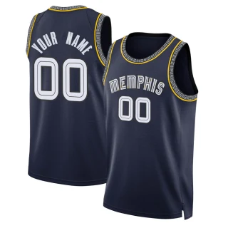 Youth Custom Memphis Grizzlies Navy Swingman Custom 2021/22 City Edition Jersey