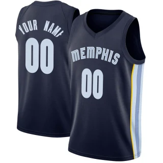 Youth Custom Memphis Grizzlies Navy Swingman Custom Jersey - Icon Edition