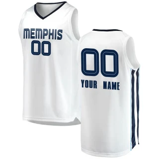 Youth Custom Memphis Grizzlies White Swingman Custom 2018/19 Jersey - Association Edition